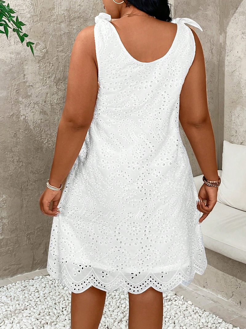 Breezaya Vestido Boho de Verão Sem Mangas com Decote em V e Laço para Tamanhos Grandes