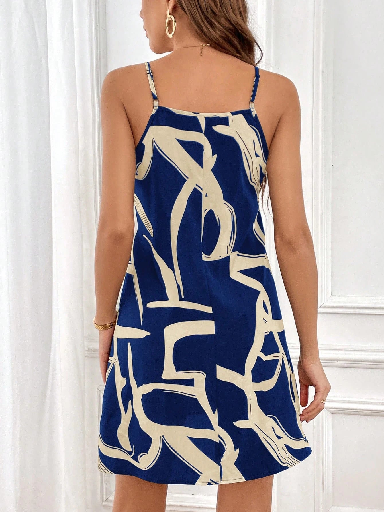 SHEIN Privé Vestido cami impressão gráfica