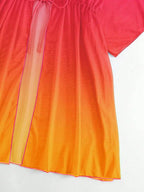 SHEIN Swim Ombre Cintura Com Cordão Manga De Asa De Morcego Malha Quimono