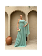 Vestido de festa um ombro só liso