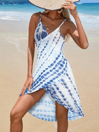 SHEIN Swim Kimono Cobrindo Estampado em Tie-Dye Ombro Único sem Manga para Mulheres, para Férias de Verão