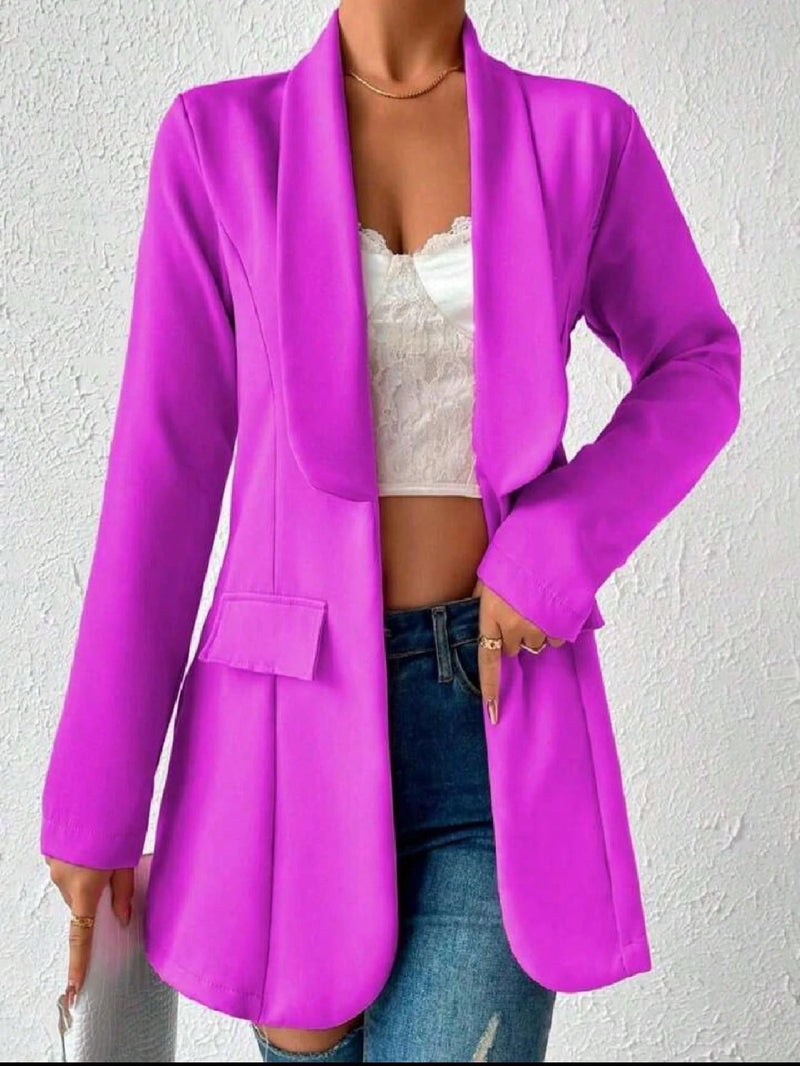 BLAZER FEMININO ALFAIATARIA CASAQUINHO SOCIAL MODA FEMININA manga longa PLUS SIZE