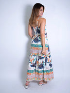 Vendedor Indicadovestido midi estampado viscolinho com lastex e bojo moda blogueir verão