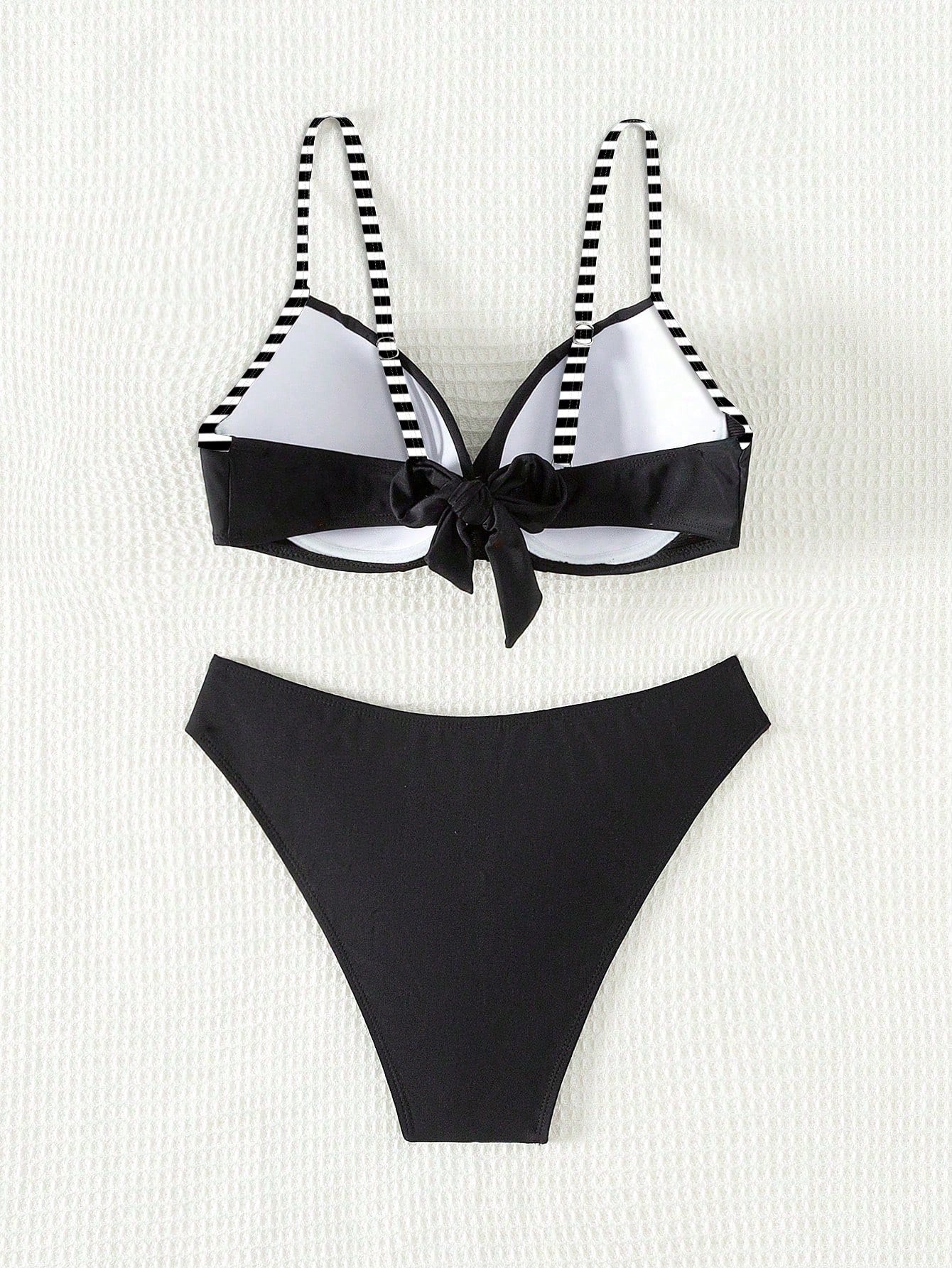 Swim Lushoire Maiô Bikini listrado Cruzado Feminino para Praia de Verão, estampas aleatórias e sexy