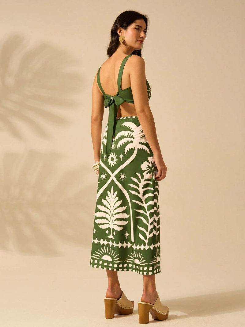 CAJUNI 2 peças Conjunto Casual Boêmio Tropical de 