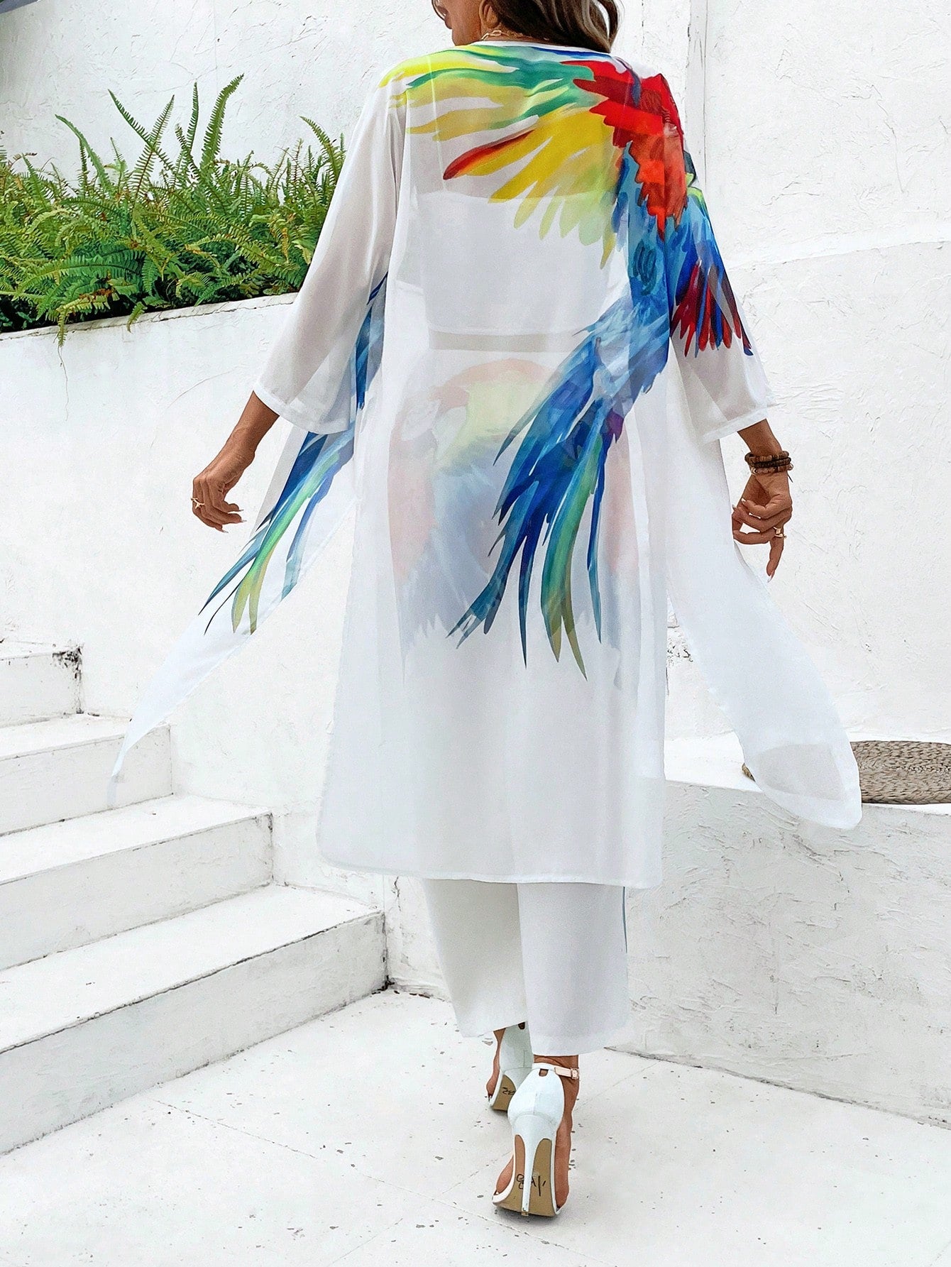 EMERY ROSE Conjunto Jaqueta e Calça Moda Feminina + Padrão Estampado Colorido