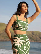 CAJUNI 2 peças Conjunto Casual Boêmio Tropical de 