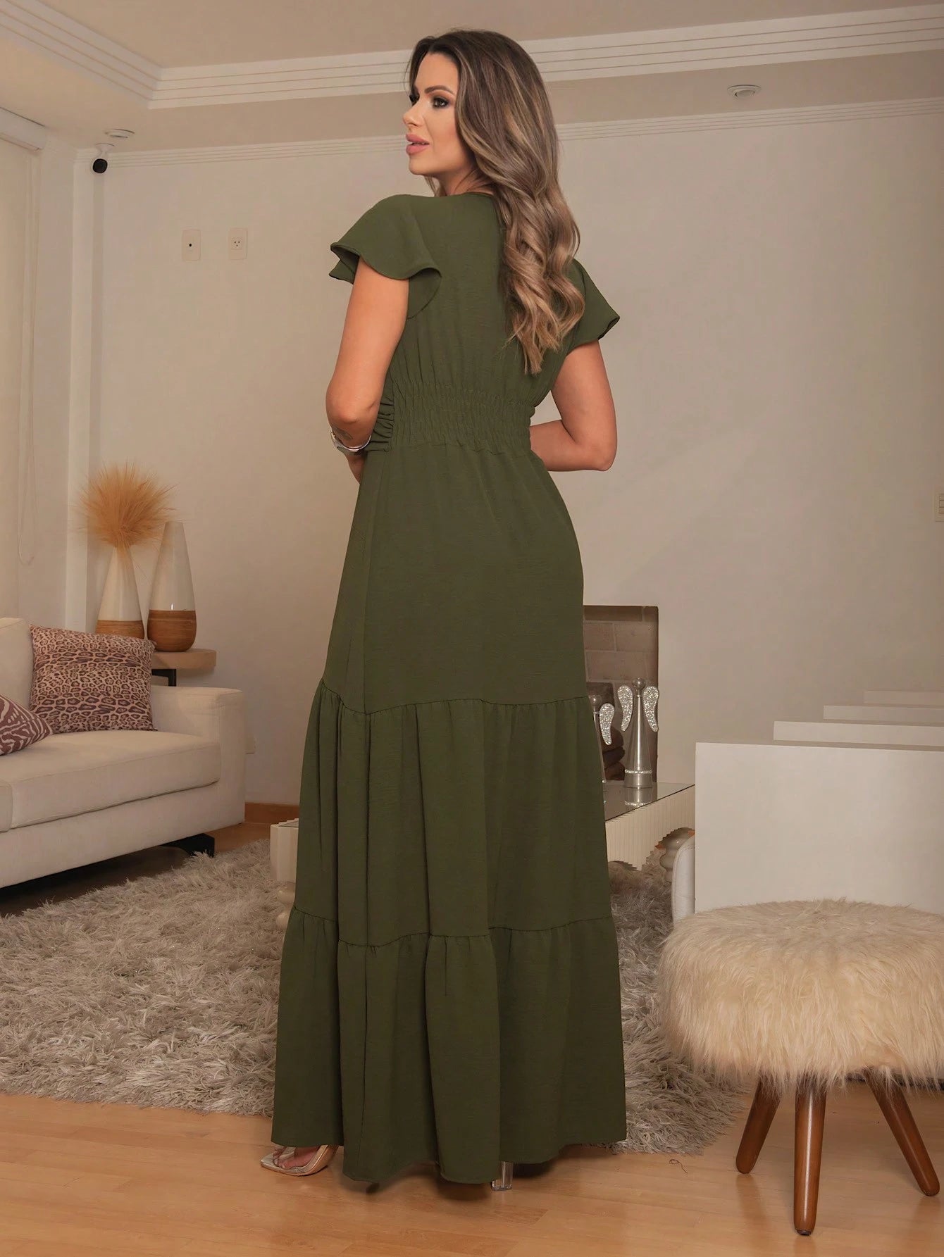 Vestido Longo DUNA Manga curto