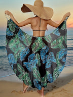 SHEIN Swim Vestidos de Praia para Mulheres, Cobertura de Praia com Estampa de Plantas Tropicais para Verão
