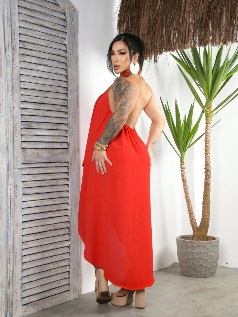 Vendedor Indicado
Vestido Laranja Verão Soltinho Curto Na Frente Longo Atras Gola Colarinho Elegante Moda Feminina