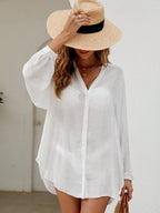SHEIN Swim Basics Blusa Quimono Feminina Com Peito Único