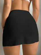 SHEIN Swim Saia Amarrada de Cor Sólida da Moda para Mulheres, Praia de Verão