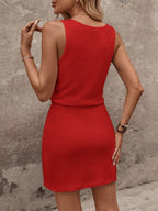 SHEIN LUNE Vestido casual simples de estilo de rua cor de damasco 2 em 1 para mulheres, outono