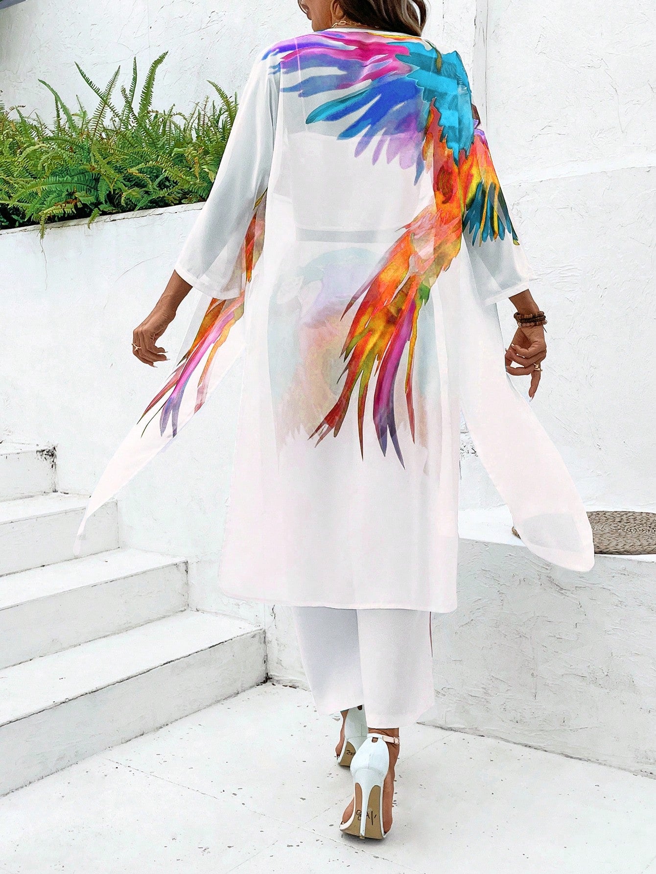 EMERY ROSE Conjunto Jaqueta e Calça Moda Feminina + Padrão Estampado Colorido