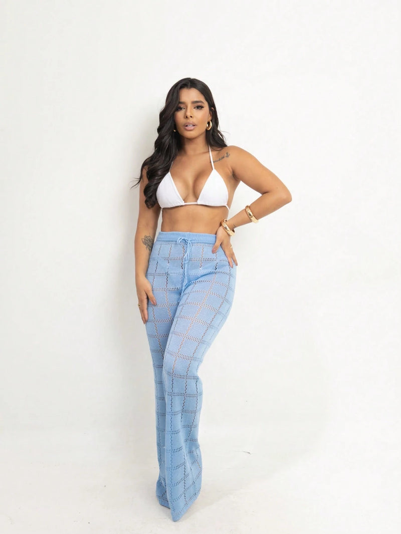 Vendedor Indicado
Calça Saída de Praia Tricot Crochê Moda Praia | Calça Pantalona Tricô Verão Moda Feminina