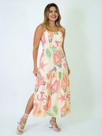 Vendedor Indicadovestido midi estampado viscolinho com lastex e bojo moda blogueir verão