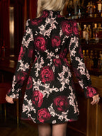 SHEIN Clasi Vestido Com Babados E Mangas Florais Sem Cinto