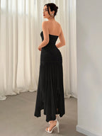 Aloruh Vestido Assimétrico de Babado para Datas e Temporada de Casamento