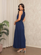 Vendedor IndicadoVestido Longo Feminina Liso Gola Alta Tres Maria Com Cinto