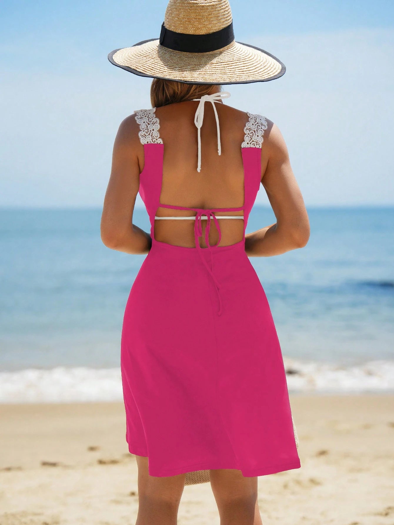 Swim Vcay Conjuntos de Verão para Mulheres, Capa Simples e de Cor Sólida para Uso Diário de Mulheres no Verão