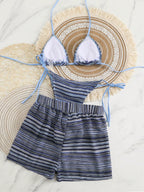 Swim Vcay 3 peças/Conjunto Capa de Crochê de Estilo Boêmio para Maiô Bikini, Saída de Praia