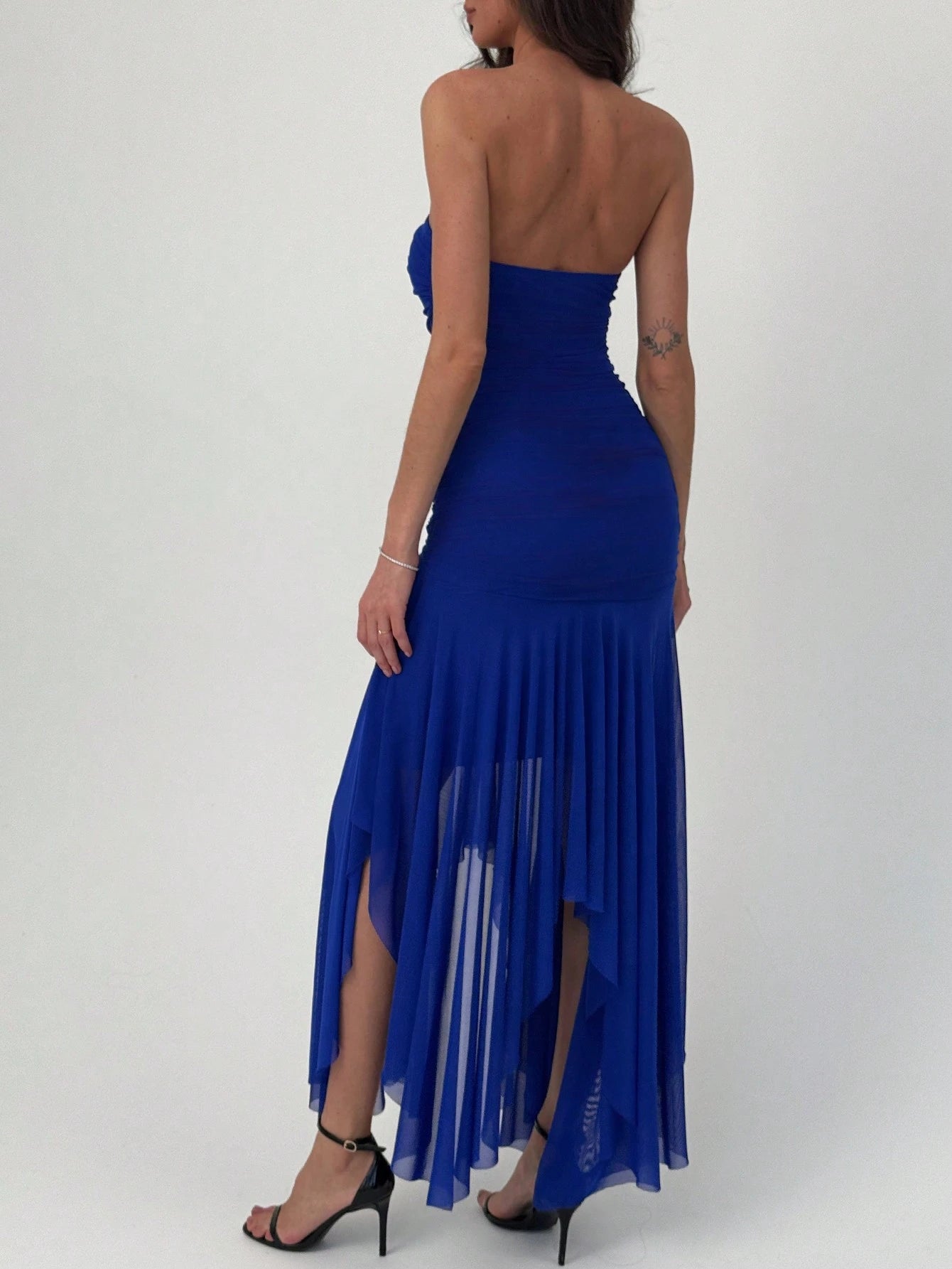 Aloruh Vestido Assimétrico de Babado para Datas e Temporada de Casamento