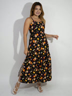 Vendedor Indicadovestido midi estampado viscolinho com lastex e bojo moda blogueir verão