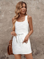 SHEIN LUNE Vestido casual simples de estilo de rua cor de damasco 2 em 1 para mulheres, outono