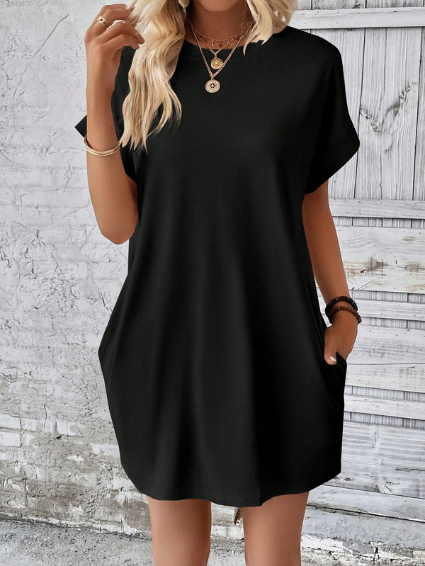 Vestido manga morcego de malha premium soltinho verão moda feminina