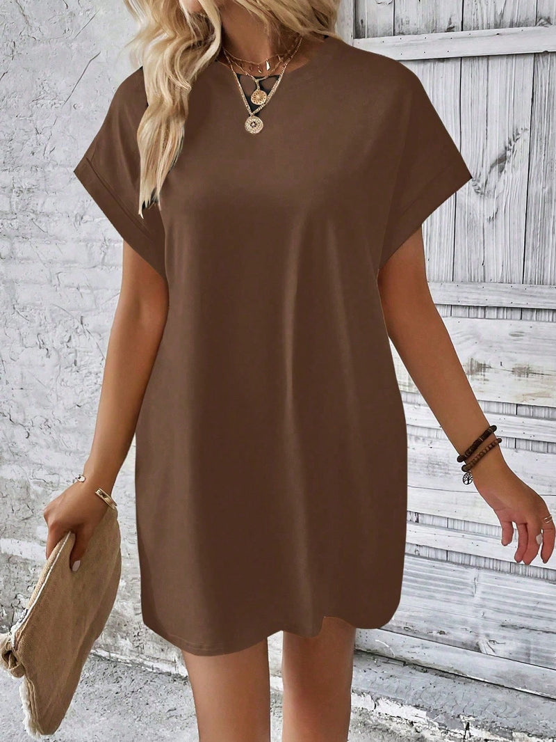 Vestido manga morcego de malha premium soltinho verão moda feminina