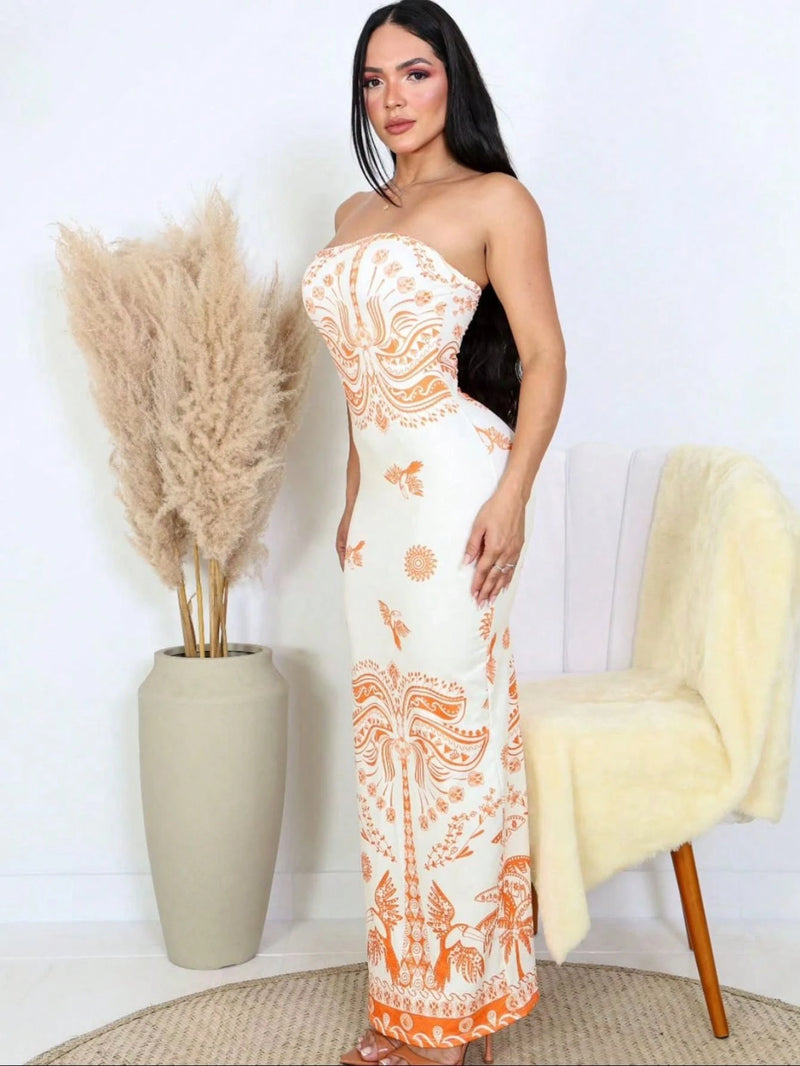 Vestido Tomara Que Caia Longo Inspiração Farme Midi Verão Tropical