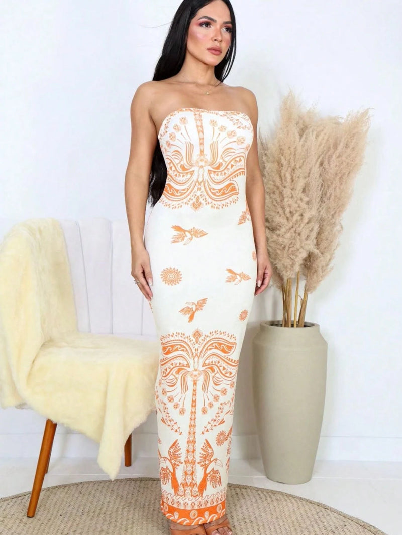 Vestido Tomara Que Caia Longo Inspiração Farme Midi Verão Tropical
