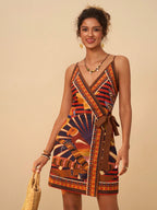 Vivid Eden Vestido Mulher Estampado Simples Diário Cami