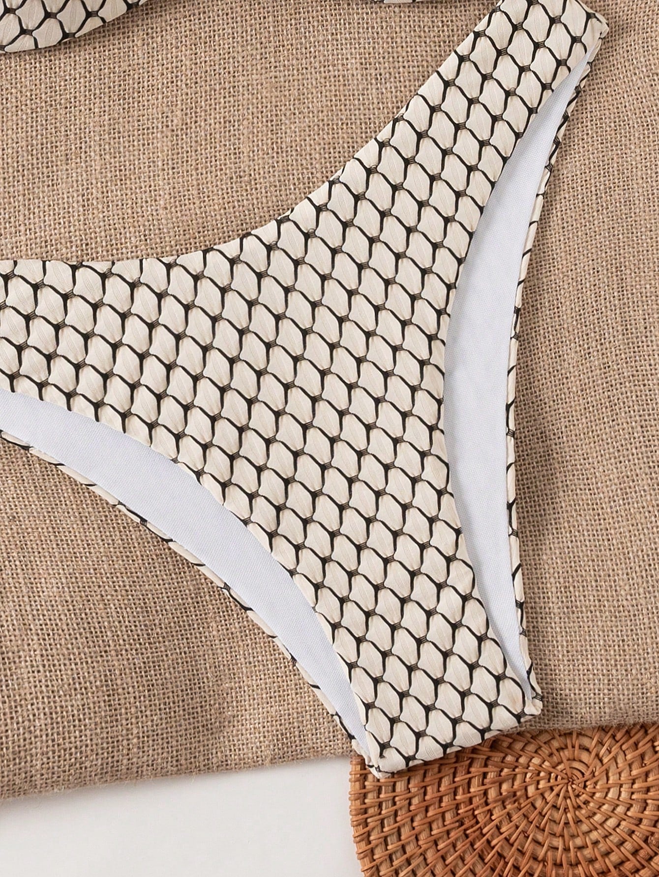 Swim Lushoire Conjunto de Maiô Bikini Texturizado de Duas Peças para Férias na Praia Feminino, Maiô Bikini Bustier para o Verão