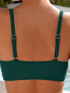 Swim Basics Conjunto de Maiô Bikini Sólido Para Mulheres, Praia de Verão