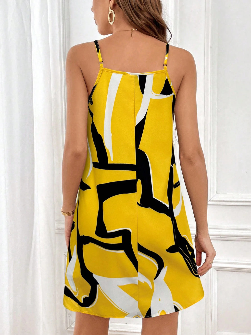 SHEIN Privé Vestido cami impressão gráfica