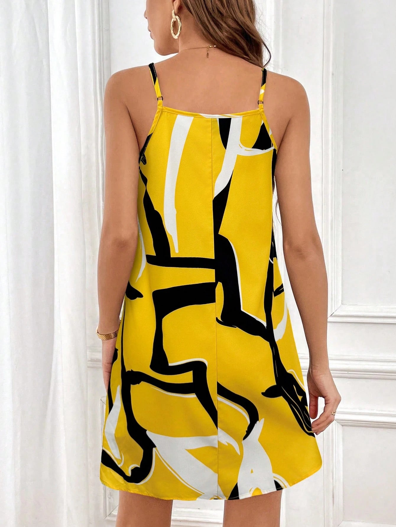 SHEIN Privé Vestido cami impressão gráfica