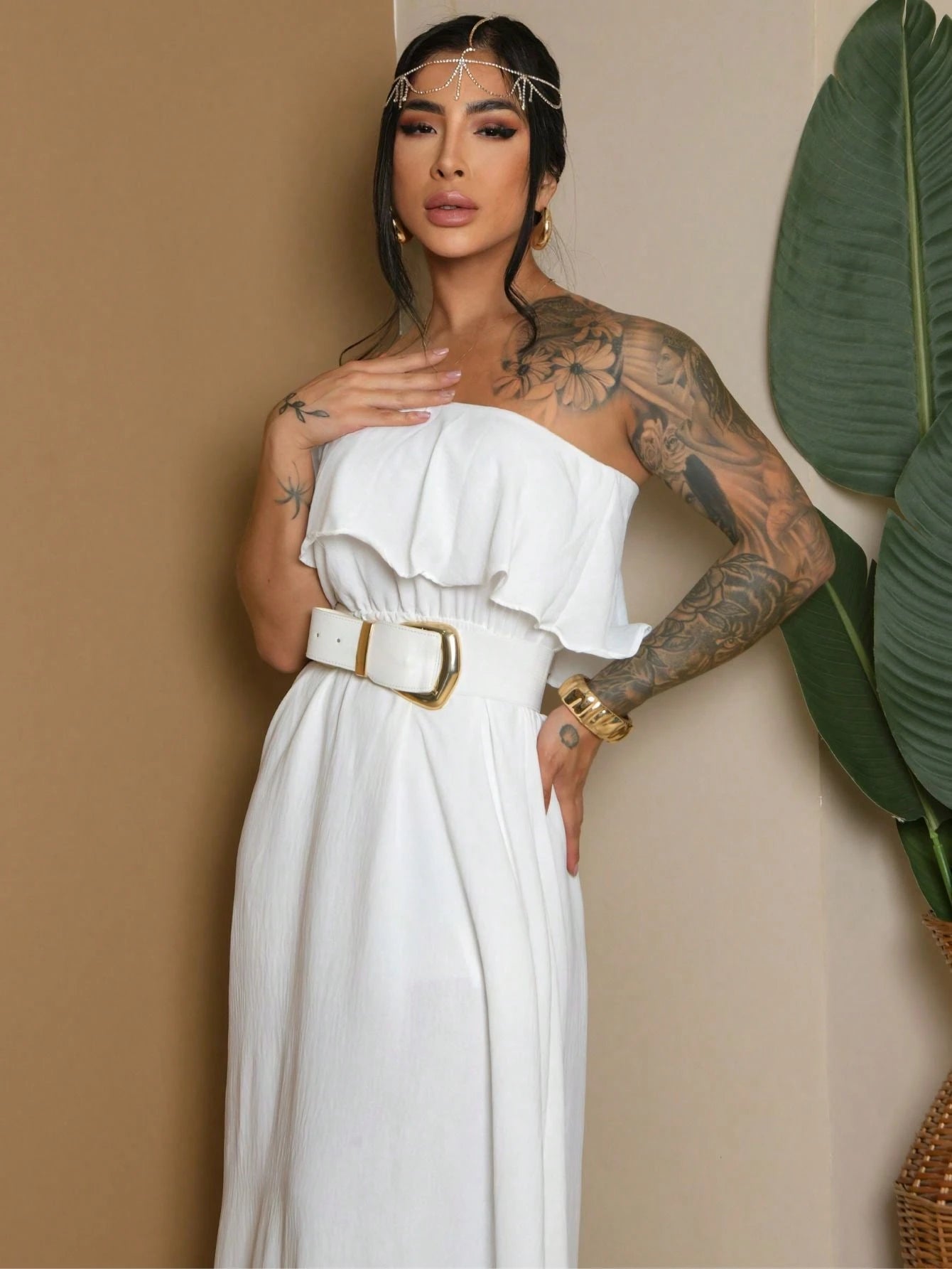 Vestido Longo Babadinho Camadas Sem Bojo Elegante Festa Madrinha Convidada