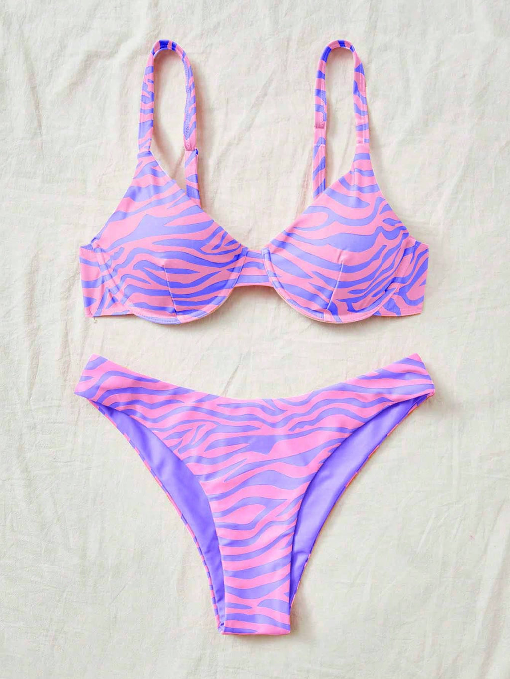 Swim Vcay Maiô Bikini Listrado de Zebra Verde Menta, Roupa de Banho Sexy para Verão