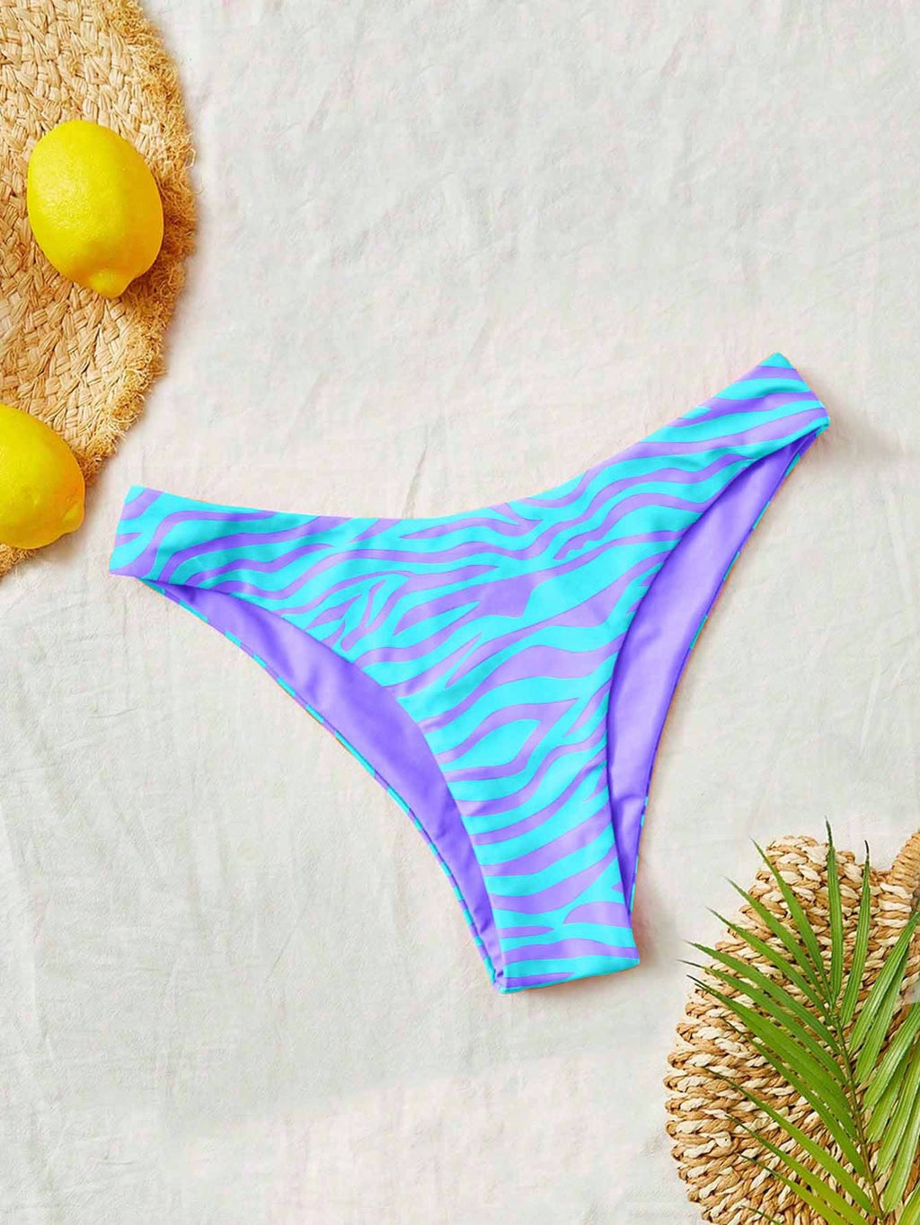 Swim Vcay Maiô Bikini Listrado de Zebra Verde Menta, Roupa de Banho Sexy para Verão