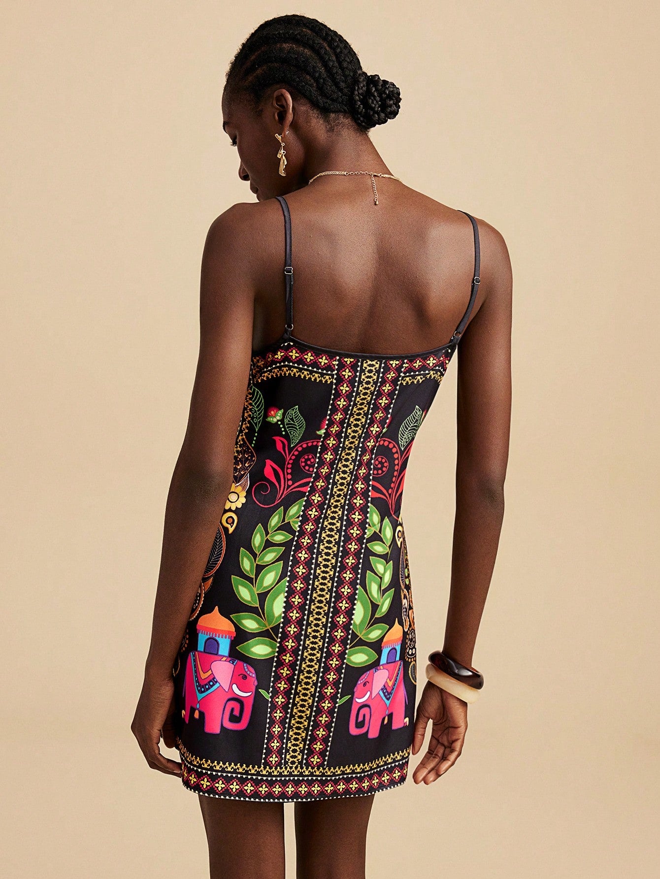 Vivid Eden Vestido Mulher Estampado Simples Diário Cami