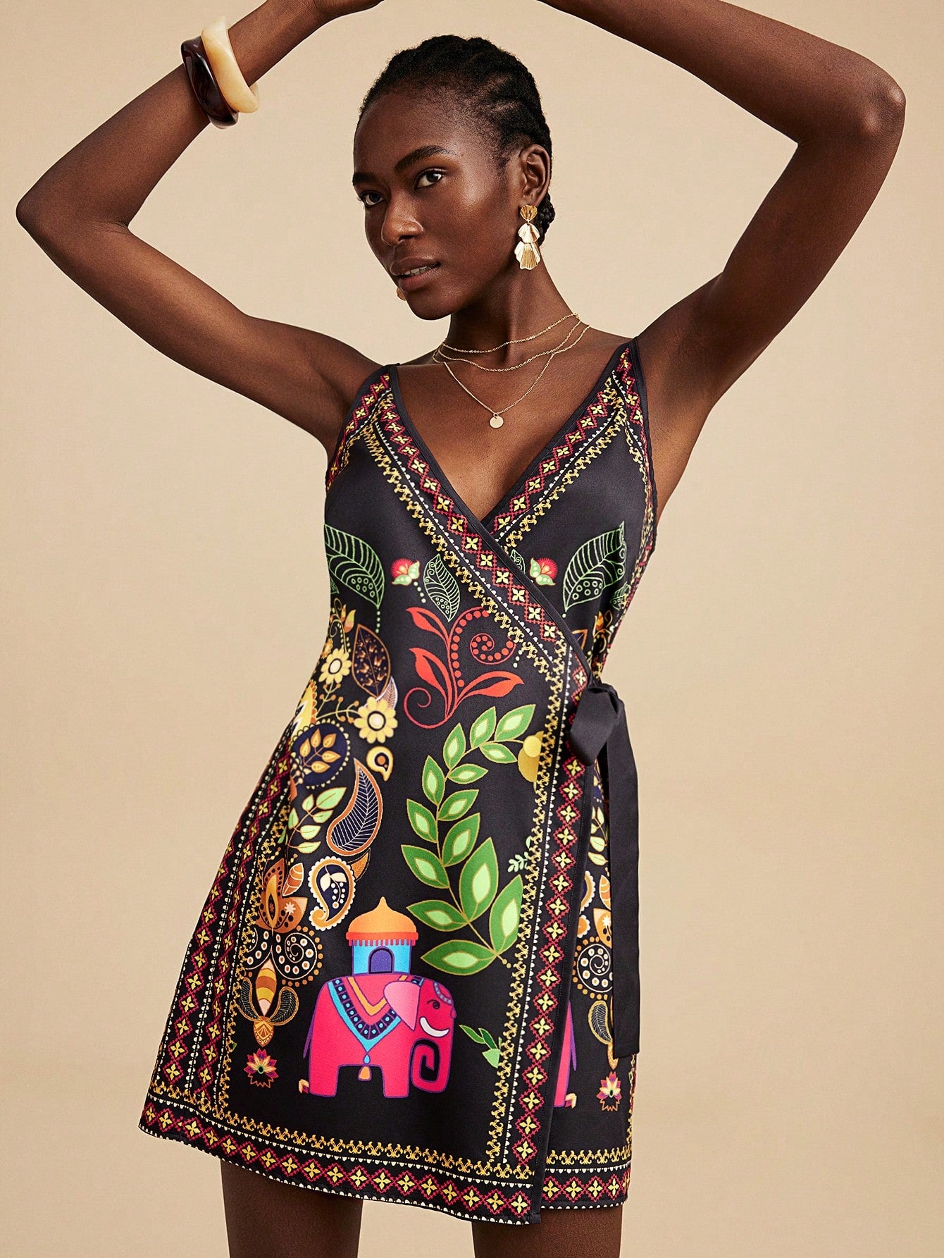 Vivid Eden Vestido Mulher Estampado Simples Diário Cami