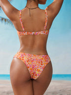 Swim Vcay Maiô Bikini Listrado de Zebra Verde Menta, Roupa de Banho Sexy para Verão