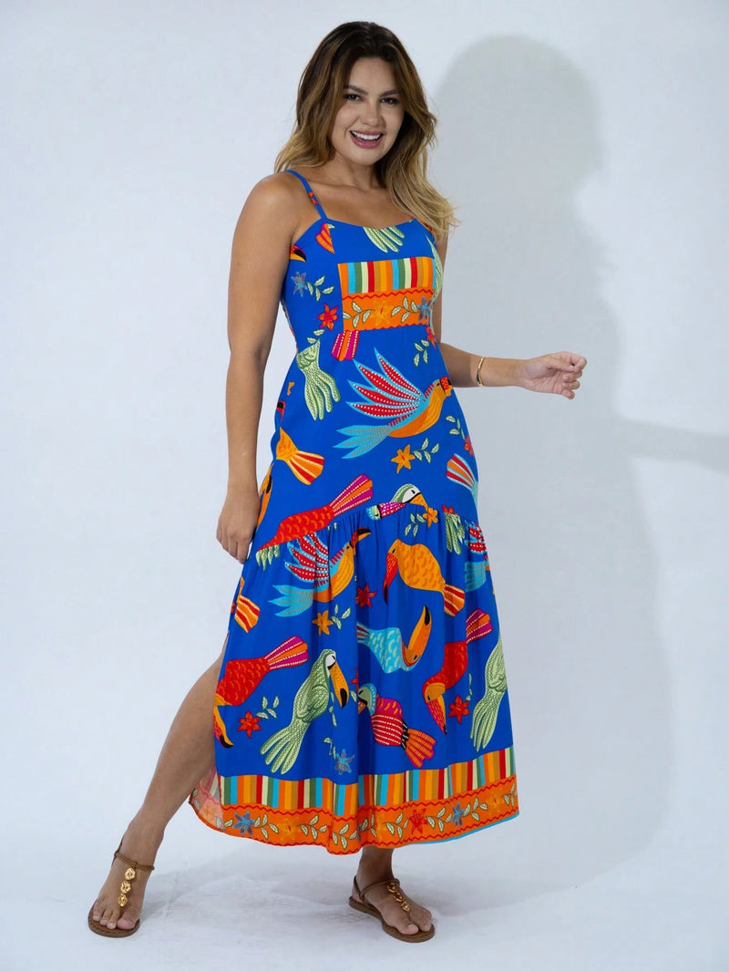 Vendedor Indicadovestido midi estampado viscolinho com lastex e bojo moda blogueir verão