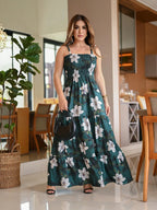 Vestido Feminino Longo Lastex Alça de amarrar