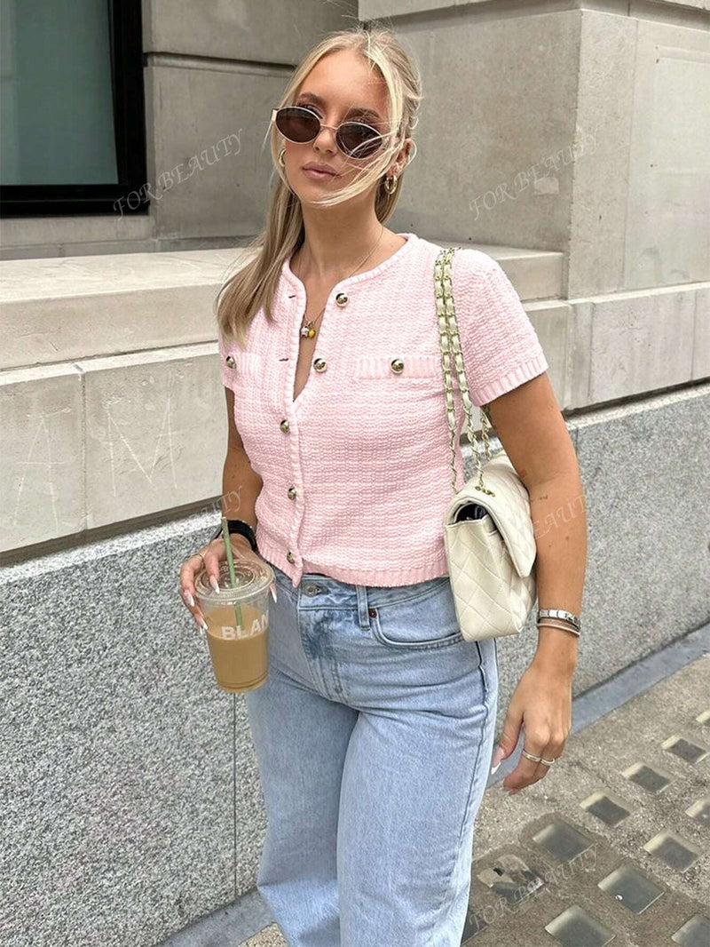 Cardigan Suéter Casual Elegante Feminino, Leve para Primavera e Verão