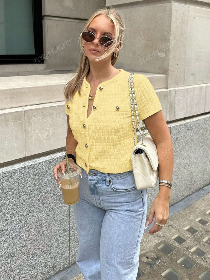 Cardigan Suéter Casual Elegante Feminino, Leve para Primavera e Verão