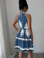 Elenzga Vestido Casual Curto Simples e Elegante sem Mangas, Uso Diário