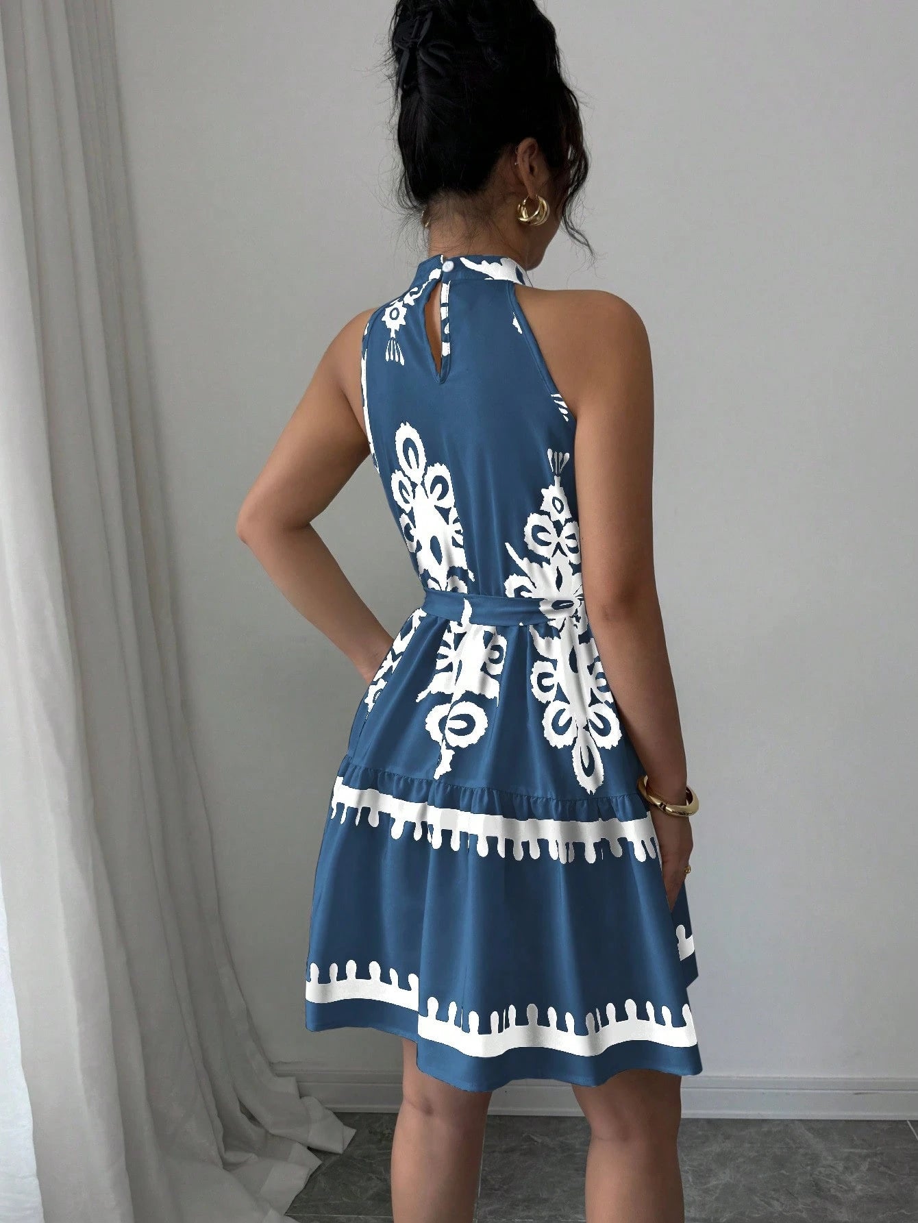 Elenzga Vestido Casual Curto Simples e Elegante sem Mangas, Uso Diário