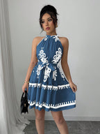 Elenzga Vestido Casual Curto Simples e Elegante sem Mangas, Uso Diário